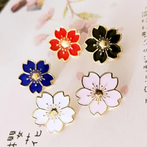 Fashion Flower Metal Brooch Pin Women Sweater Shirt Collar Badge Lapel Pin Fixed Clothes Pins Sweater Coat Clothing Accessories