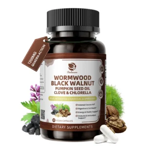 Lukaree 6-in-1 Wormwood Black Walnut Clove Capsules for Cleanse,Detox & Digestive Health with Pumpkin Seed 98% Absorption,Vegan
