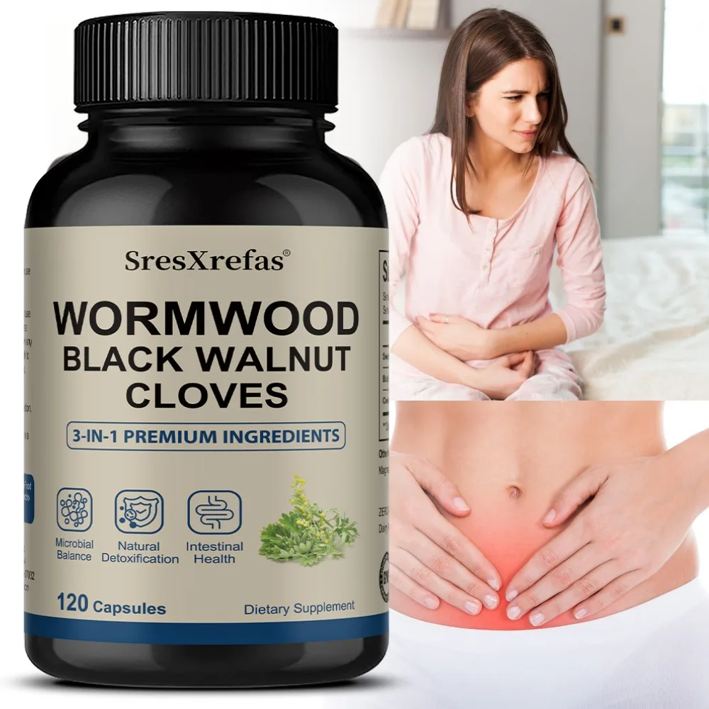 Wormwood Black Walnut Clove Cleanse Extract - 3-in-1 Complex, Herbal Supplement for Gut Cleanse Detox and Digestive Well-Being